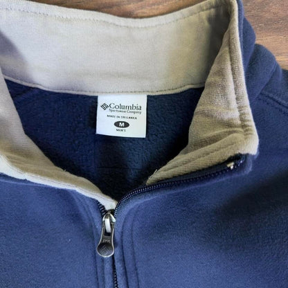 Columbia Quarter Zip Sweatshirt Mens M Navy