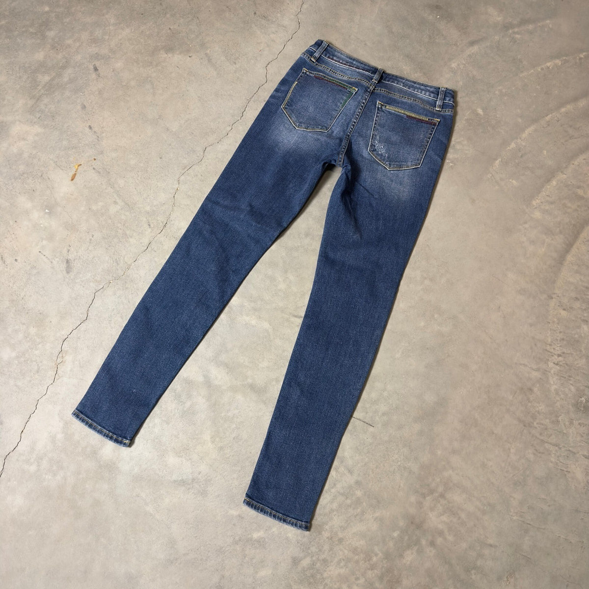 Miss Me Skinny Jeans Womens 27 Medium Wash Contrast Stitch