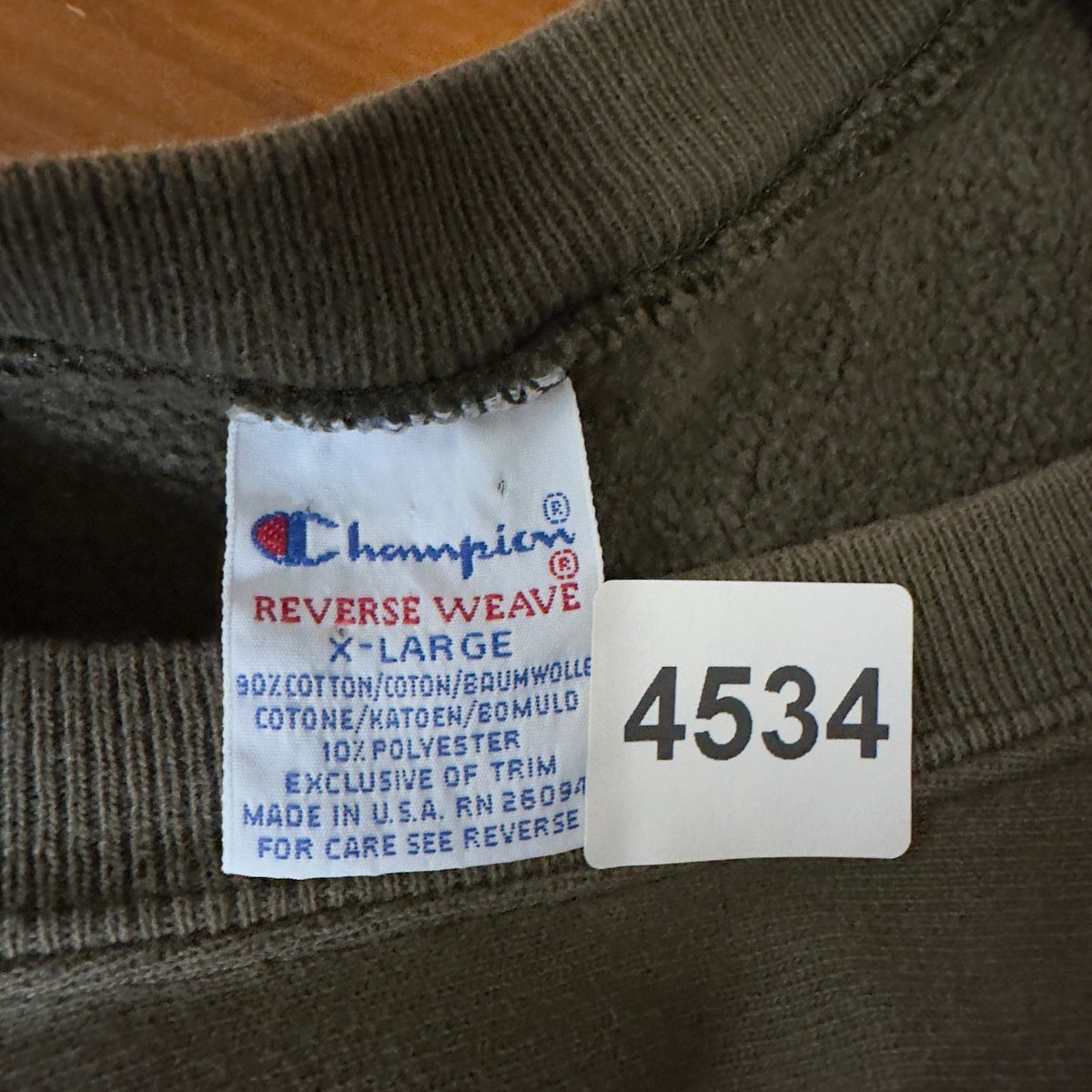 Vintage Champion Reverse Weave Crewneck Sweatshirt XL Olive