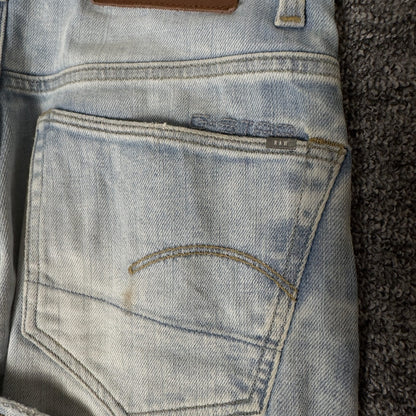 G-Star Raw 3301 Tapered Jeans Mens 30x32 Light Wash Skater