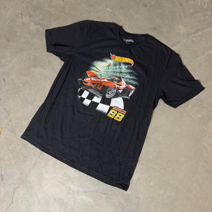 Hot Wheels Graphic T-Shirt Mens L Black Race Car Tee