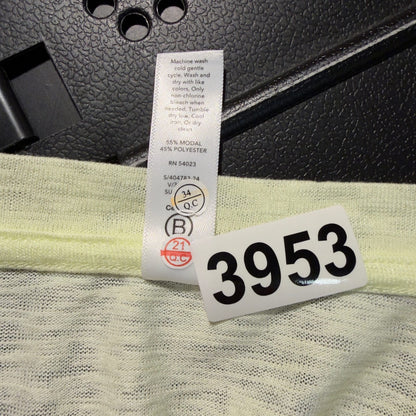 Athleta V-Neck Slub Tee Womens S Pale Yellow Short Sleeve