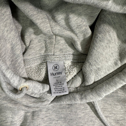 Hurley Hoodie Mens L Gray Pullover Sweatshirt Fleece Lined