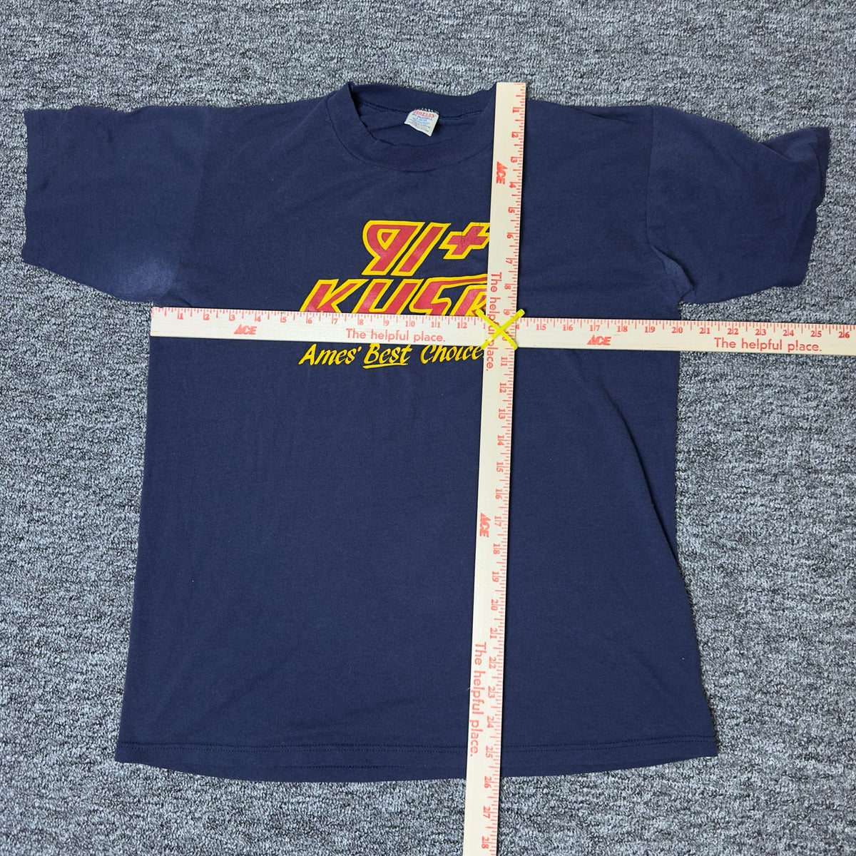 Vintage Jerzees KUSR 91+ Ames Radio Tee Mens L Navy