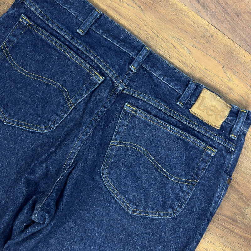 Lee Regular Fit Straight Jeans Mens 36x30 Dark Indigo Baggy
