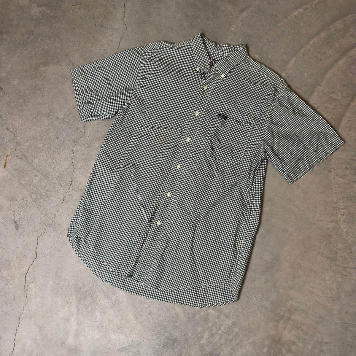 Vintage Chaps Ralph Lauren Gingham Button Down Mens L Green