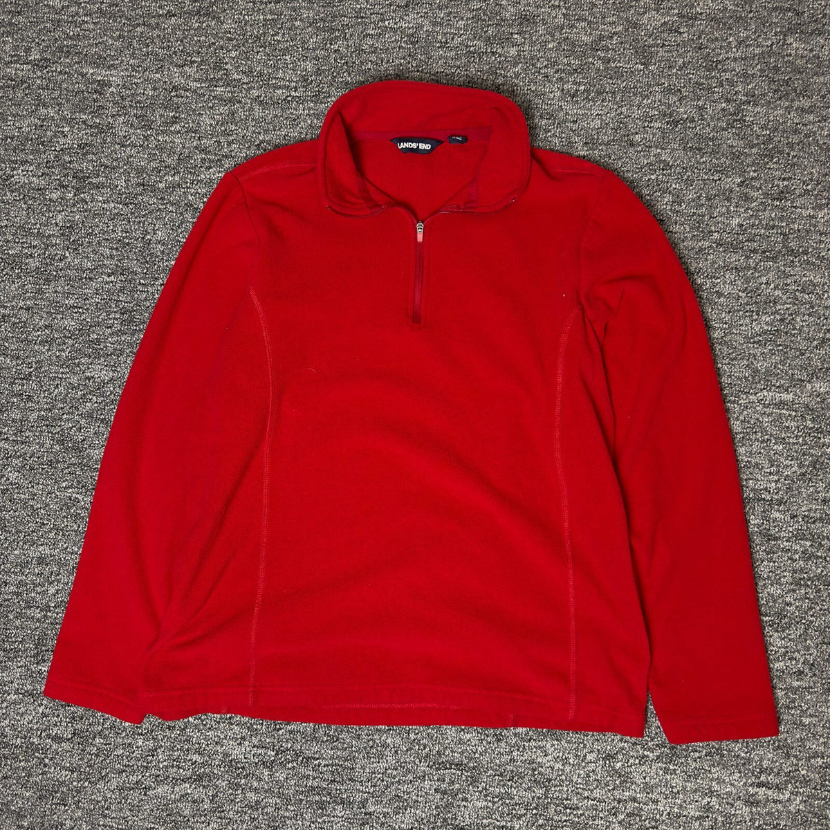 Lands' End Fleece Quarter Zip Womens M Red