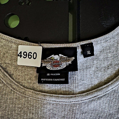 Harley-Davidson Eagle Ribbed Tank Top Womens XL Gray Biker