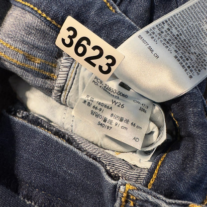 Levi's 721 Skinny Ankle Jeans Womens 26 Blue Distressed