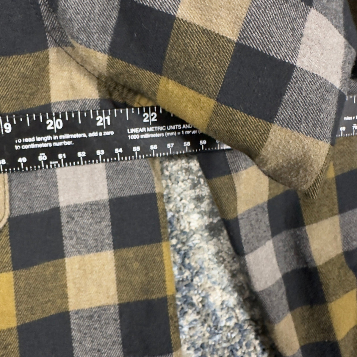 Rugged Wear Buffalo Plaid Flannel Shirt Mens L Olive Grey