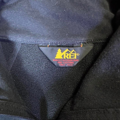 Vintage REI Quarter Zip Fleece Pullover Mens L Black Outdoor
