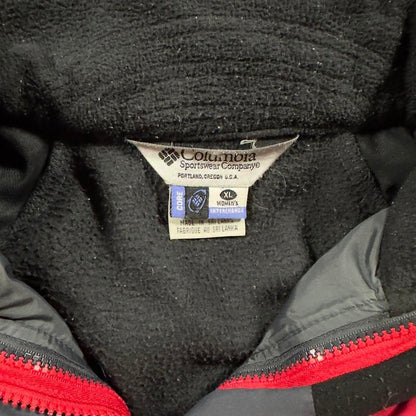 Columbia Core Interchange Jacket Women XL Red Gray Fleece Lined Winter Coat