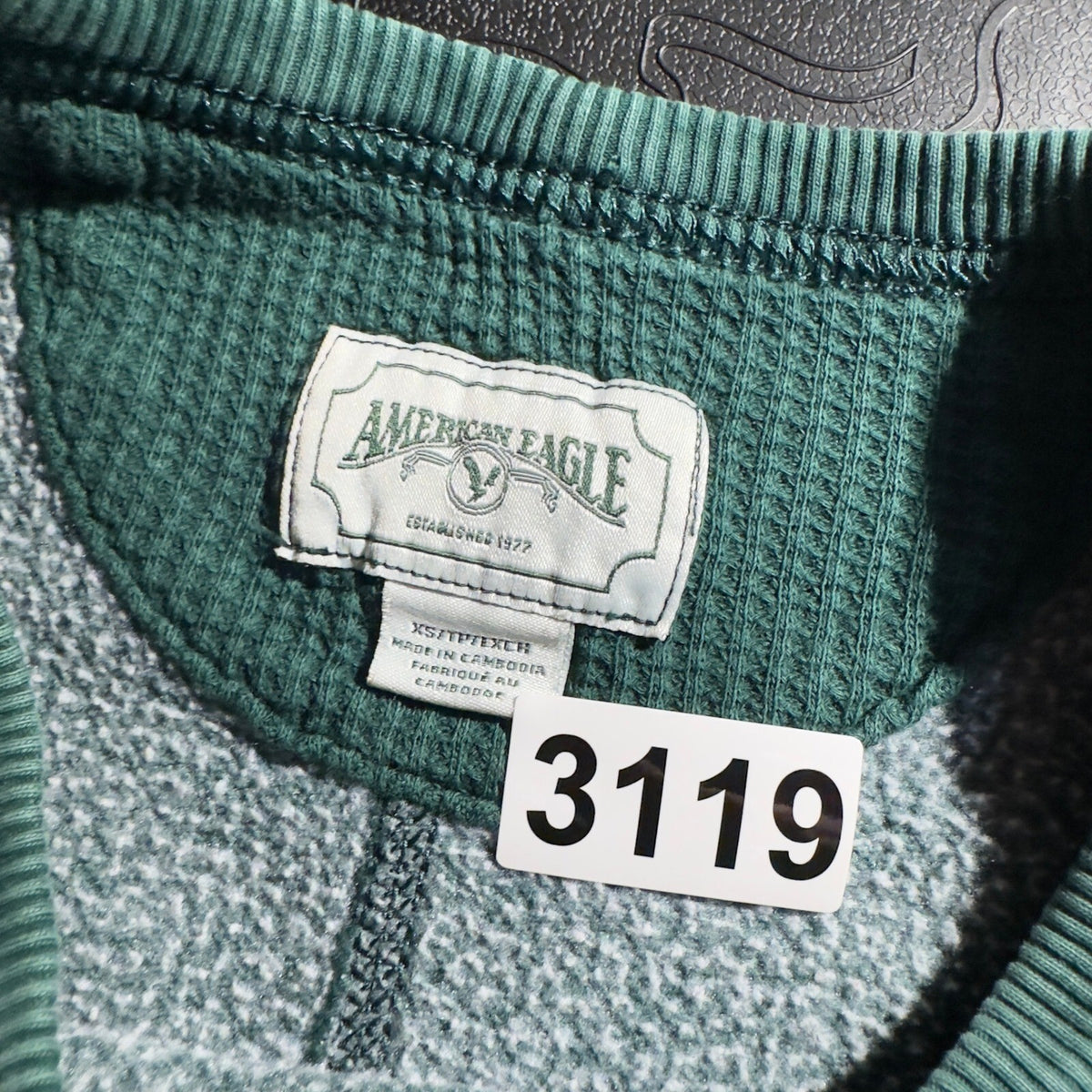 American Eagle Sweatshirt Womens XS Green Oversized Crewneck