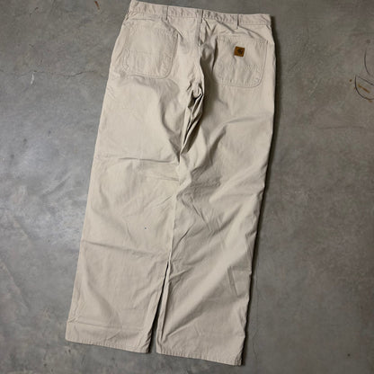 Carhartt Dungaree Fit Pants Mens 38x34 Stone Khaki Workwear