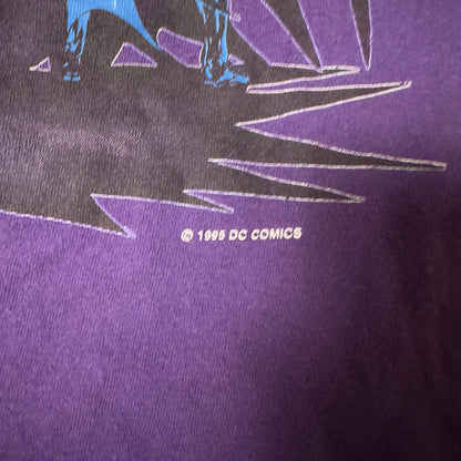 Vintage 1995 Batman Forever DC Comics Tee Sun Large Purple