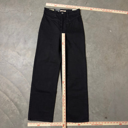 NWT Levis Premium Western Ribcage Straight Jeans SZ 27 Black