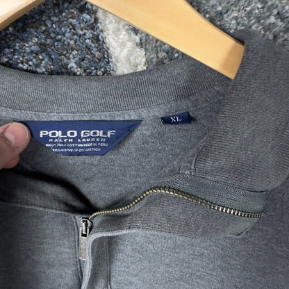 Polo Golf Ralph Lauren Quarter Zip Mens XL Grey Pima Cotton