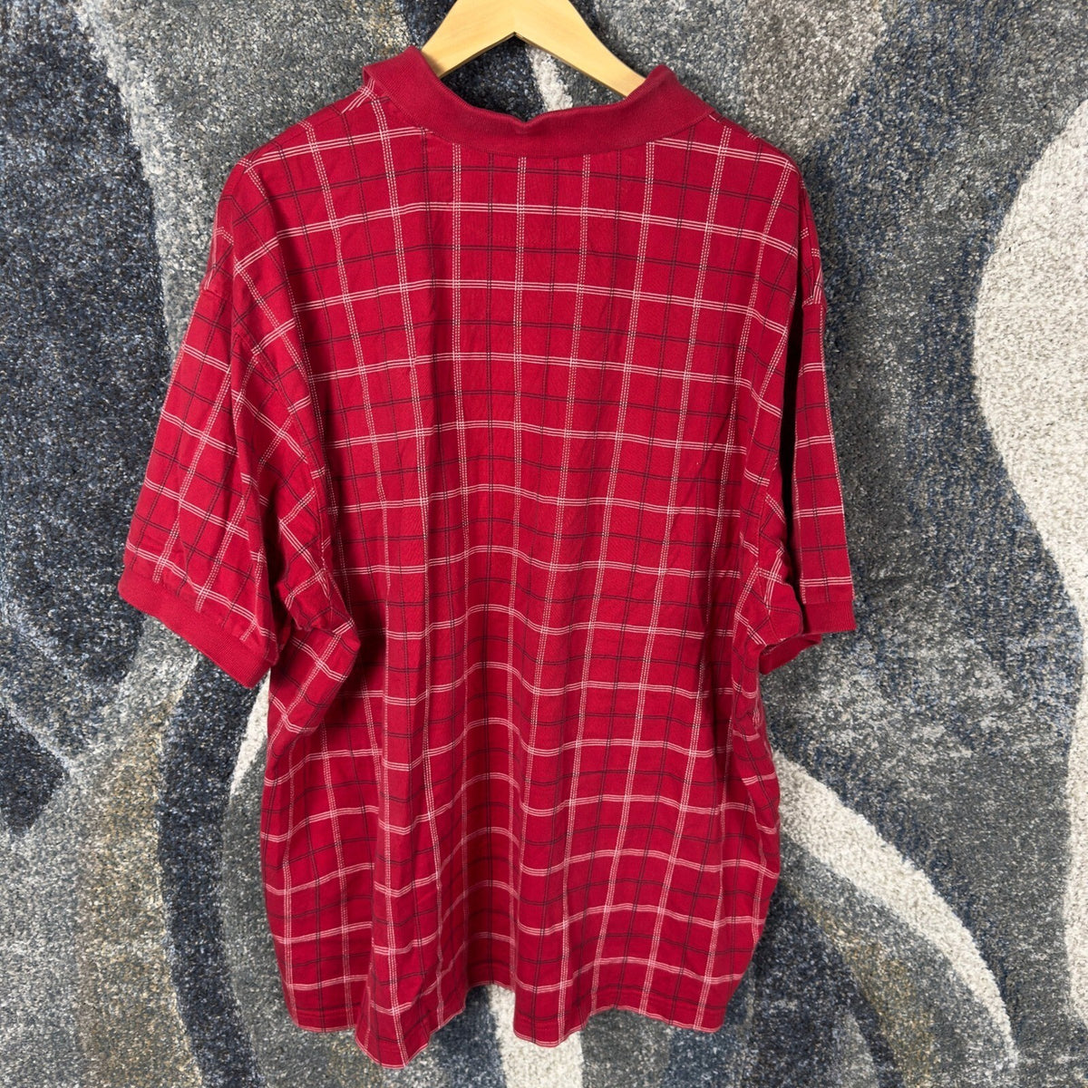 Chaps Ralph Lauren Plaid Polo Shirt Mens XXL Red White Black