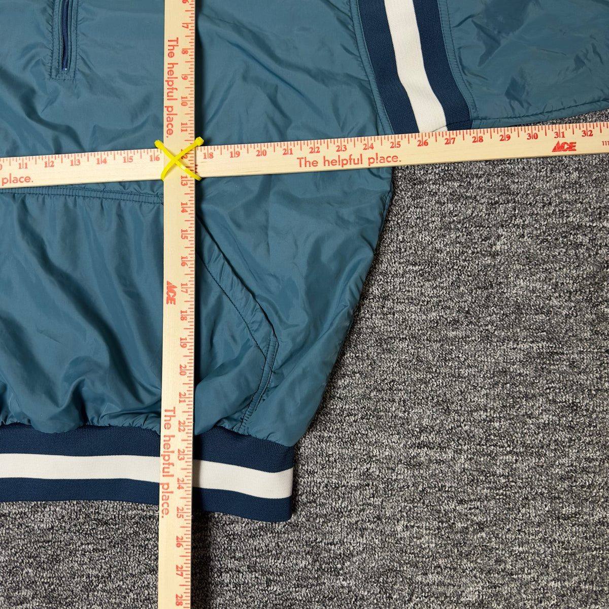 In Play Hooded Half Zip Pullover Jacket Mens L Teal