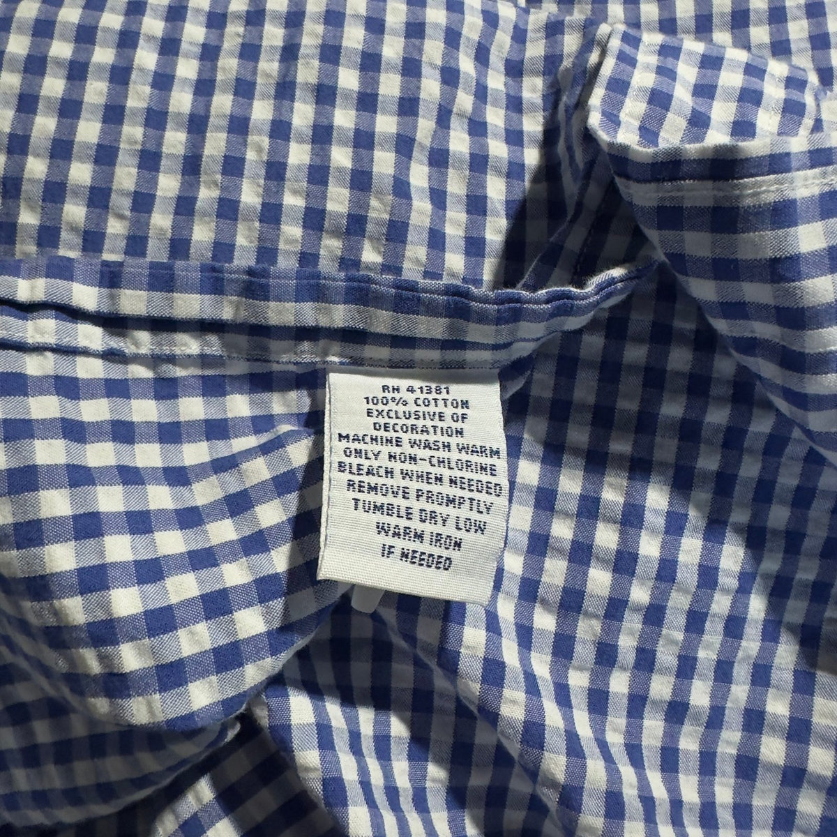 Ralph Lauren Gingham Shirt Mens M Blue White