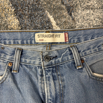 Vintage Y2K Levis 505 Straight Jeans Mens 36x36 Light Baggy