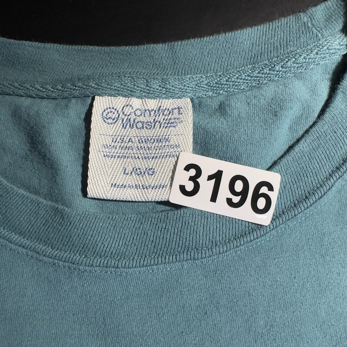 Comfort Wash Lake Texoma Bass Fishing T-Shirt Men Large Teal