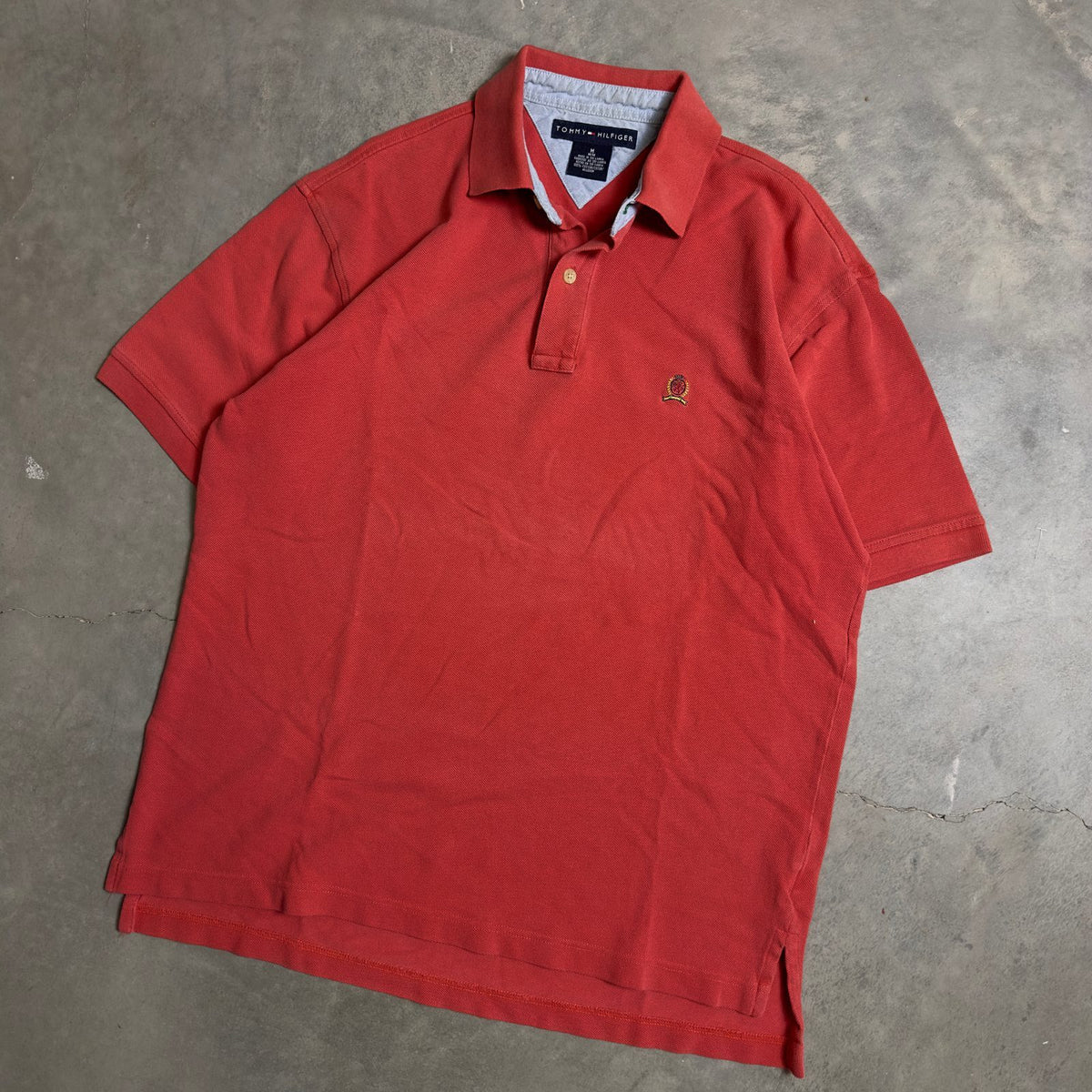 Tommy Hilfiger Polo Shirt Mens M Red Cotton