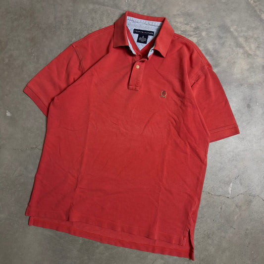 Tommy Hilfiger Polo Shirt Mens M Red Cotton