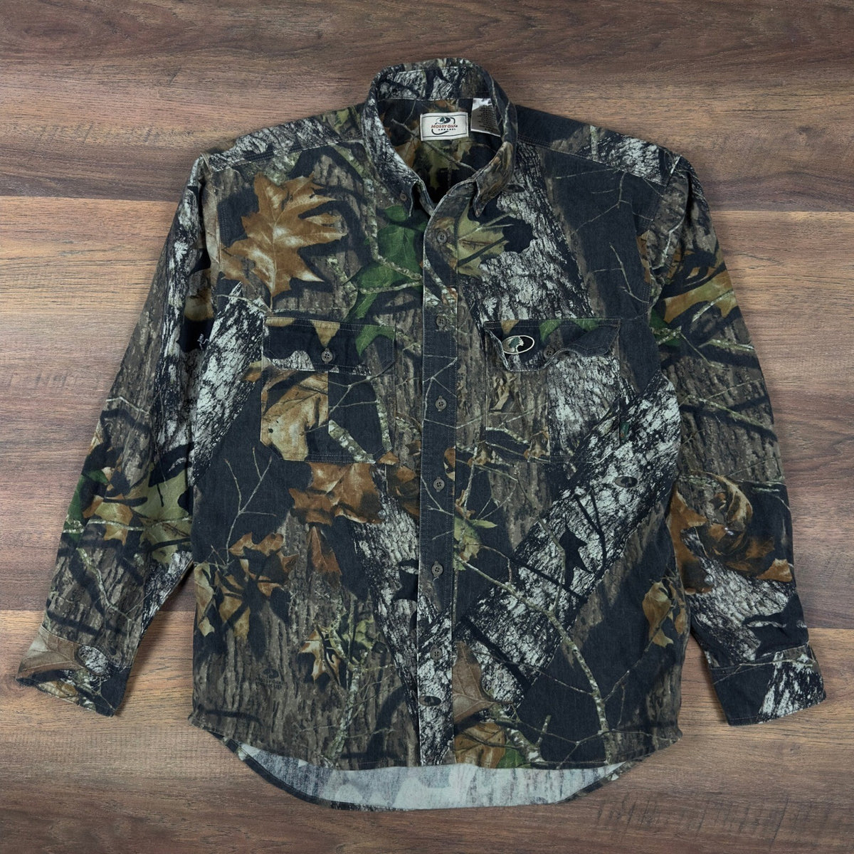 Mossy Oak Break-Up Camouflage Button Down Shirt Mens Medium