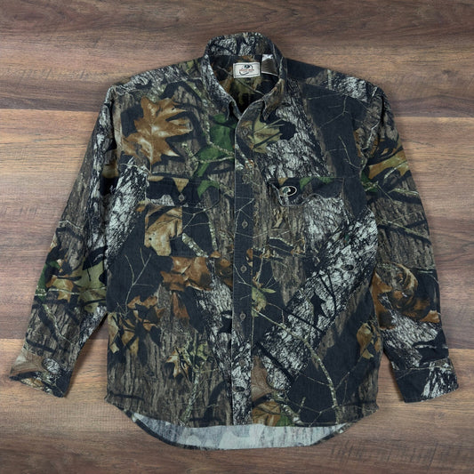 Mossy Oak Break-Up Camouflage Button Down Shirt Mens Medium