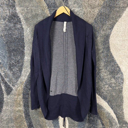 Lululemon Bliss Wrap Cardigan Womens 2 Navy Cashmere Blend