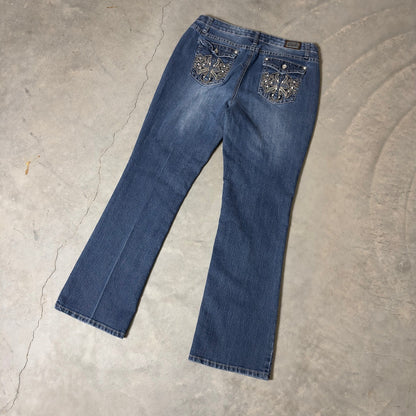 Y2K Earl Jean Bootcut Jeans Womens 12 Rhinestone Western