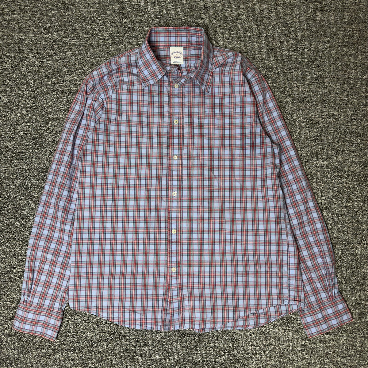 Brooks Brothers Plaid Button-Down Shirt Mens M Blue Preppy