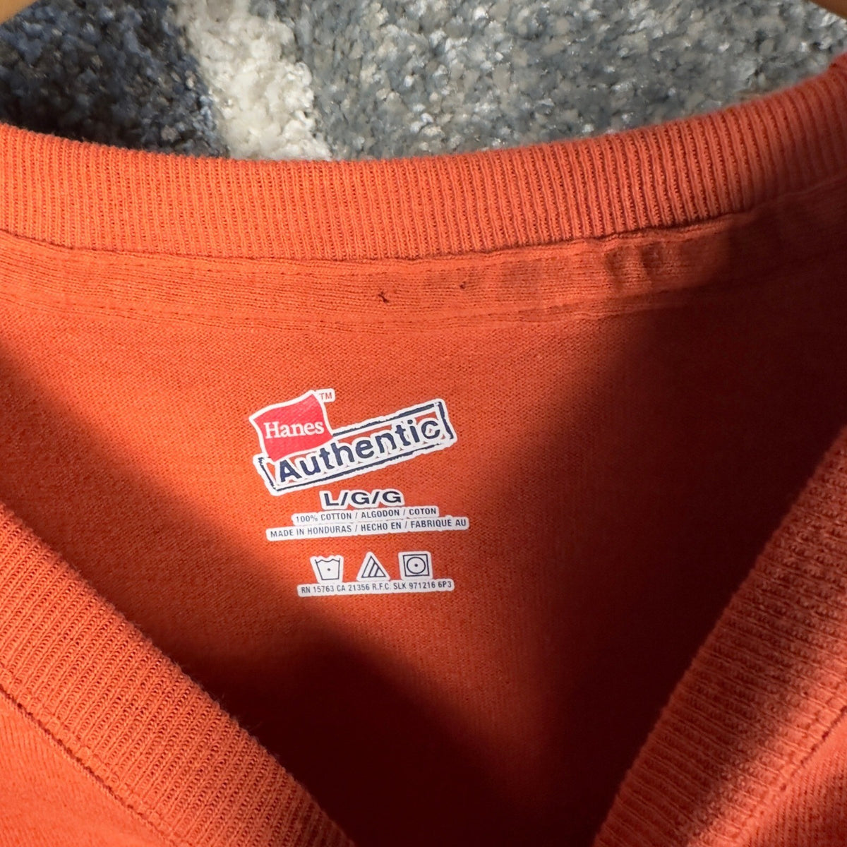 Vintage 2006 HOG North Dakota State Rally Tee Mens L Orange