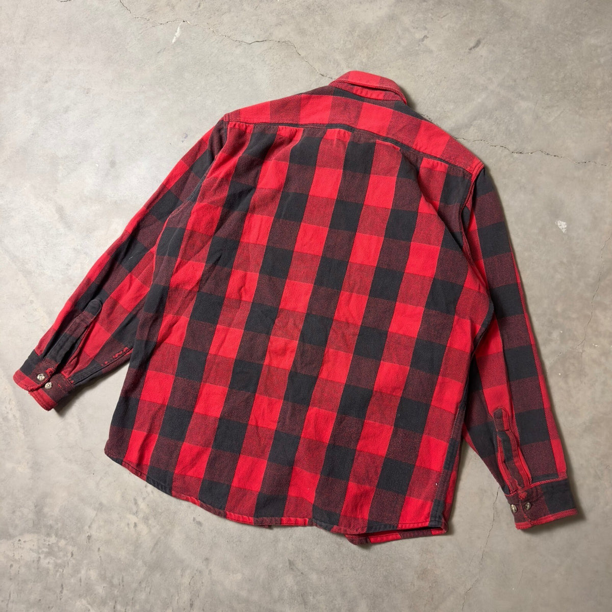 Vintage Fieldmaster Flannel Shirt Mens L Tall Red Buffalo