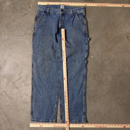 Lee Carpenter Jeans Mens 33x30 Medium Wash Workwear Baggy