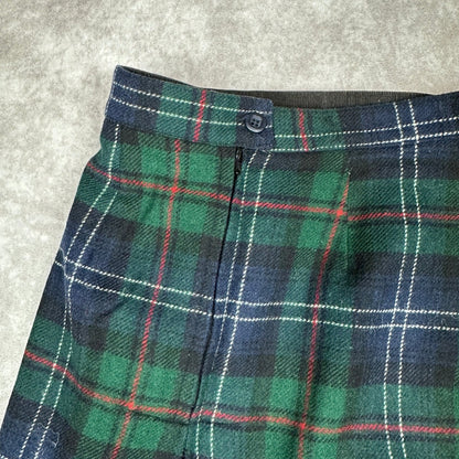 Vintage Woolrich Woman Plaid Wool Pleated Skirt 14 Made USA