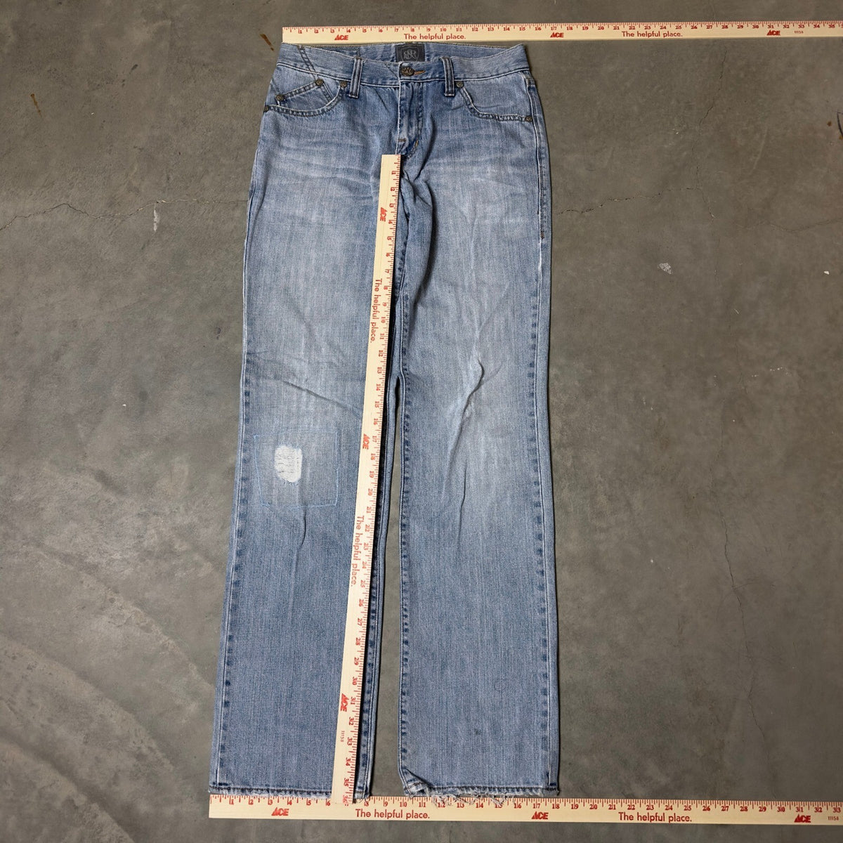 Y2K Rock & Republic Straight Leg Jeans Mens 30x34 Distressed Baggy Streetwear