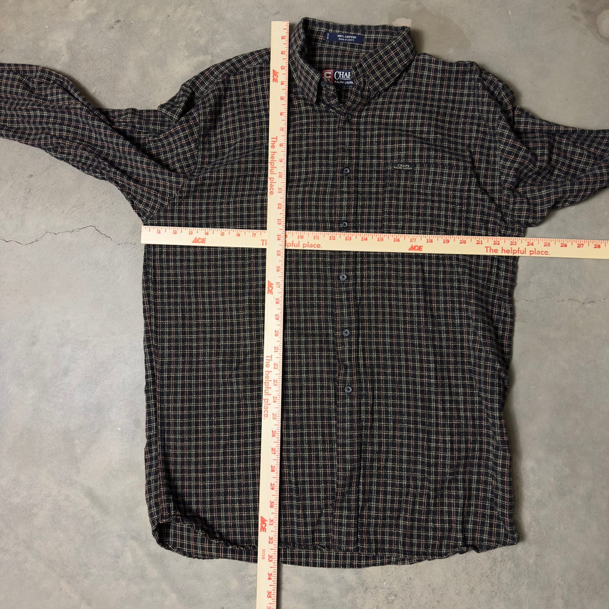 Chaps Ralph Lauren Plaid Shirt Mens M Cotton