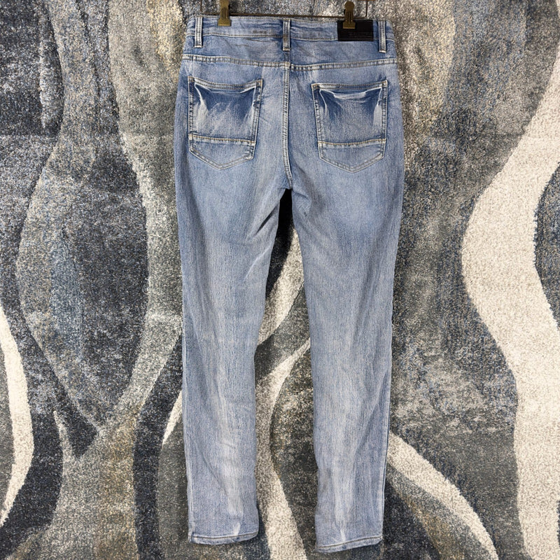 Southpole Skinny Moto Jeans Mens 32x32 Light Wash Distressed