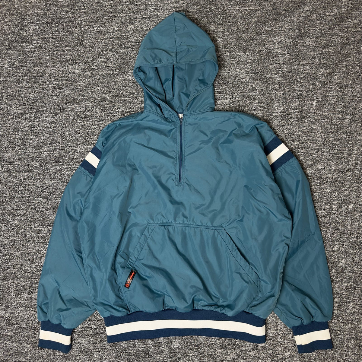 In Play Hooded Half Zip Pullover Jacket Mens L Teal