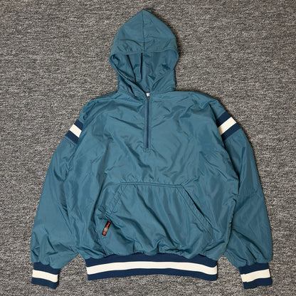 In Play Hooded Half Zip Pullover Jacket Mens L Teal
