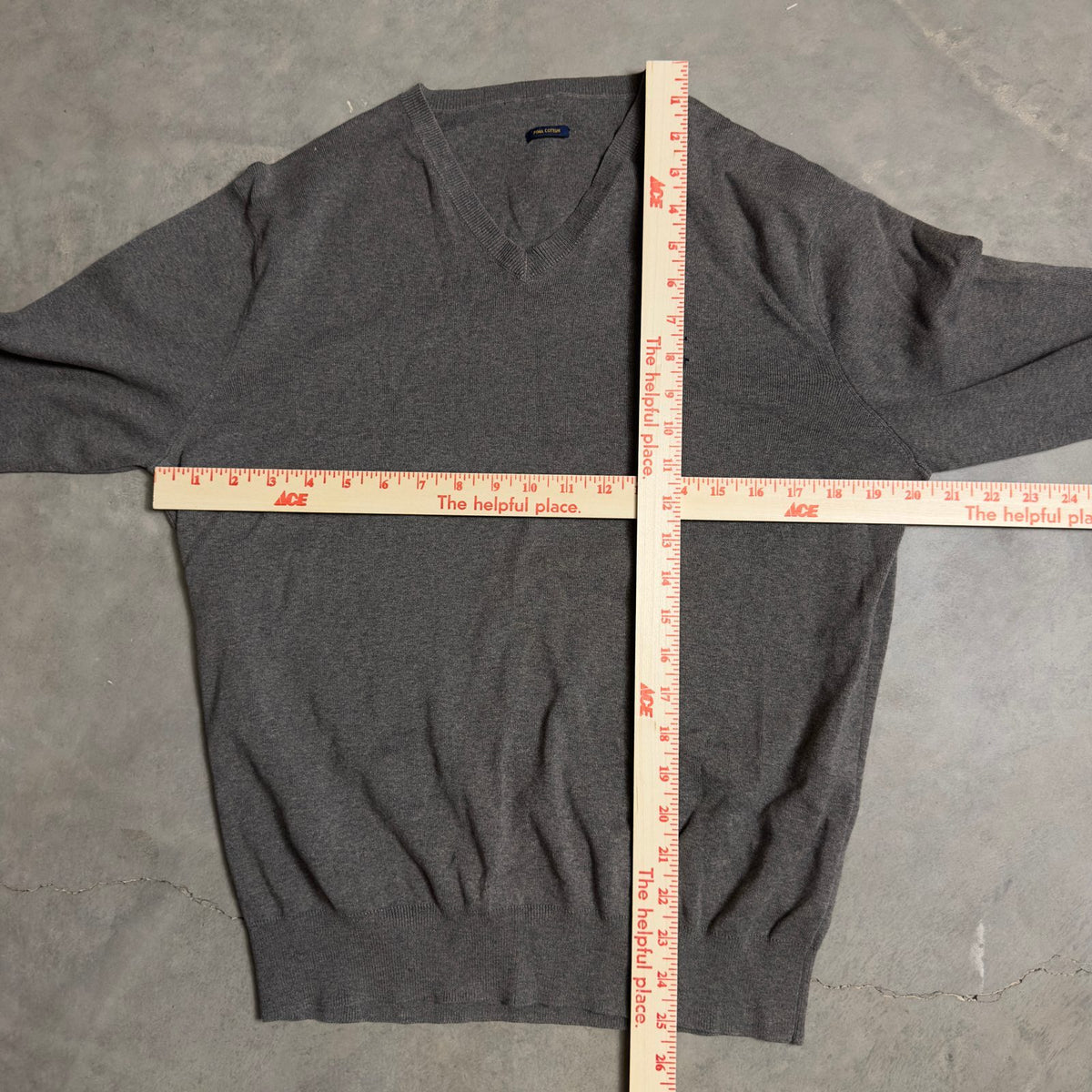 Polo Ralph Lauren Gray V Neck Sweater Pima Cotton