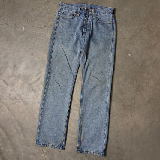 Levi's 505 Straight Jeans Mens 30x29 Medium Blue Classic