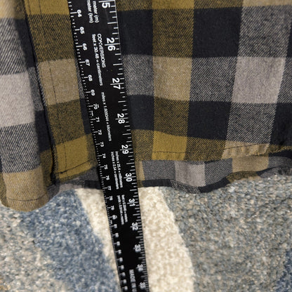Rugged Wear Buffalo Plaid Flannel Shirt Mens L Olive Grey