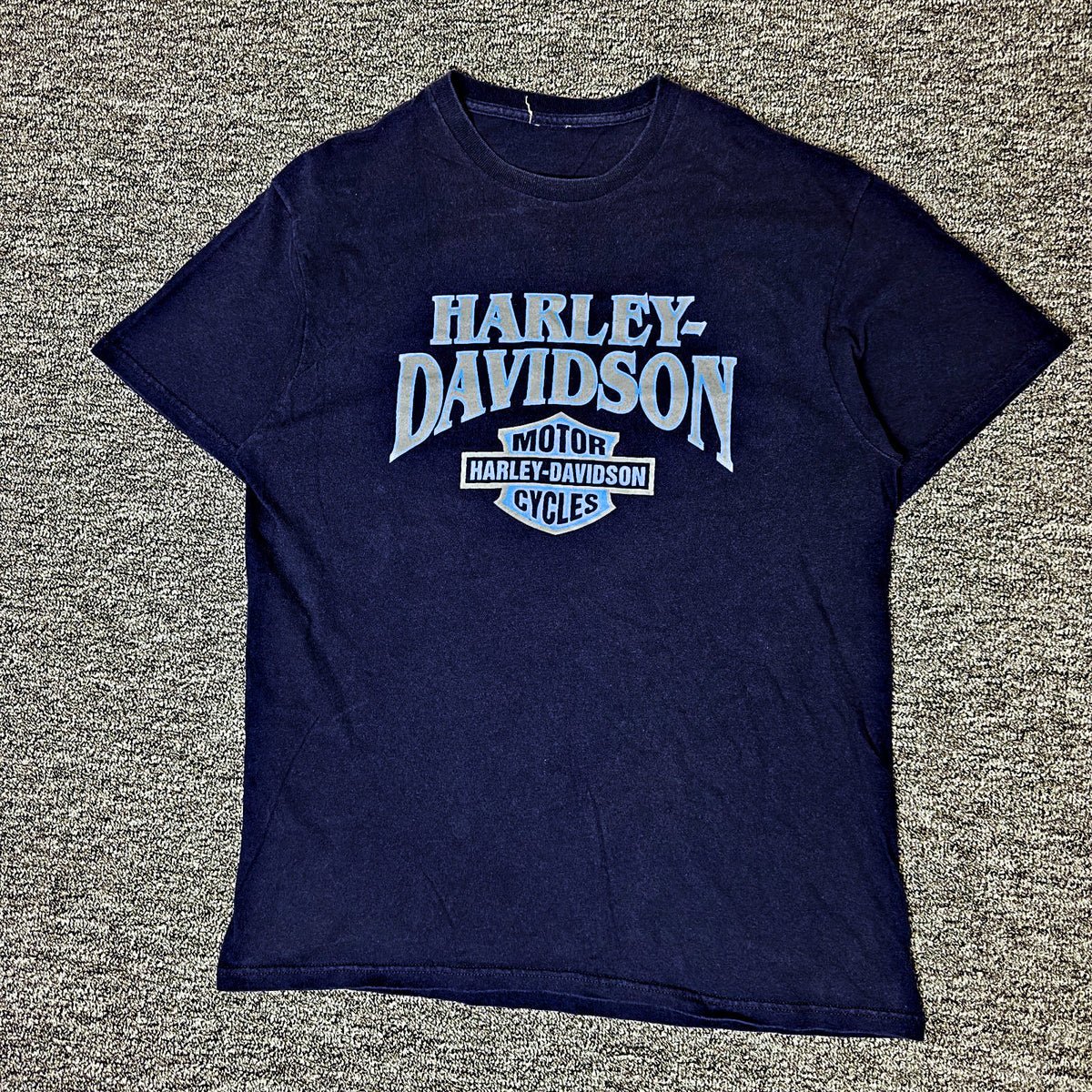 Harley Davidson Bar and Shield Tee Mens Navy Blue Biker