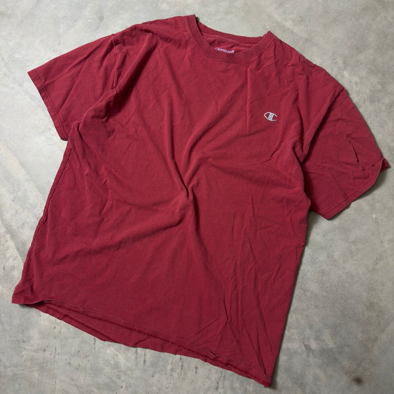 Champion T-Shirt Mens XL Red Embroidered Logo Sportswear