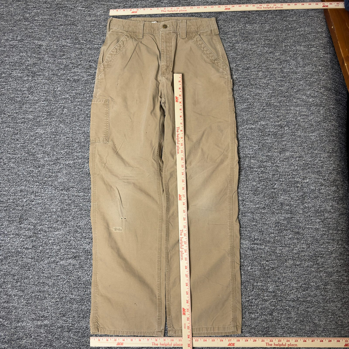 Carhartt B151 Dungaree Pants Mens 33x34 Dark Khaki Baggy