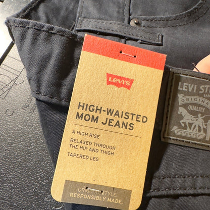 Levi's High Waisted Mom Jeans Womens 32x30 Black Baggy Indie