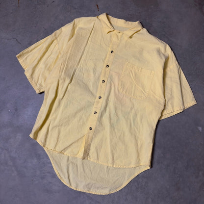 Vintage Explora Mexico Button Up Shirt Mens M Yellow Ixtapa